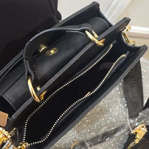 Steve Madden BEvelyn Rhinestone Logo Satchel - Picture 8 of 10